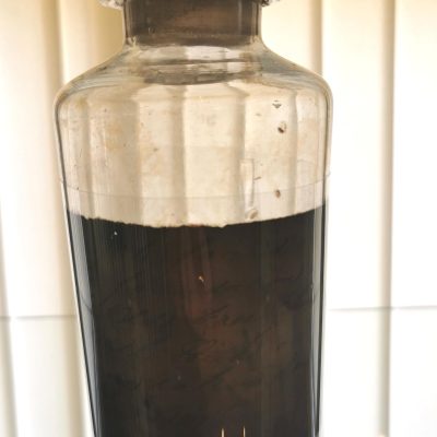 Photo of an empty apothecary jar.